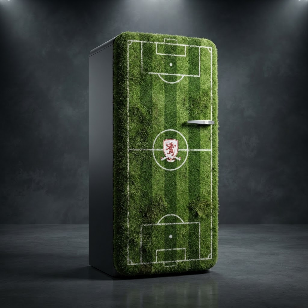 Refrigerator wrapped as the pitch